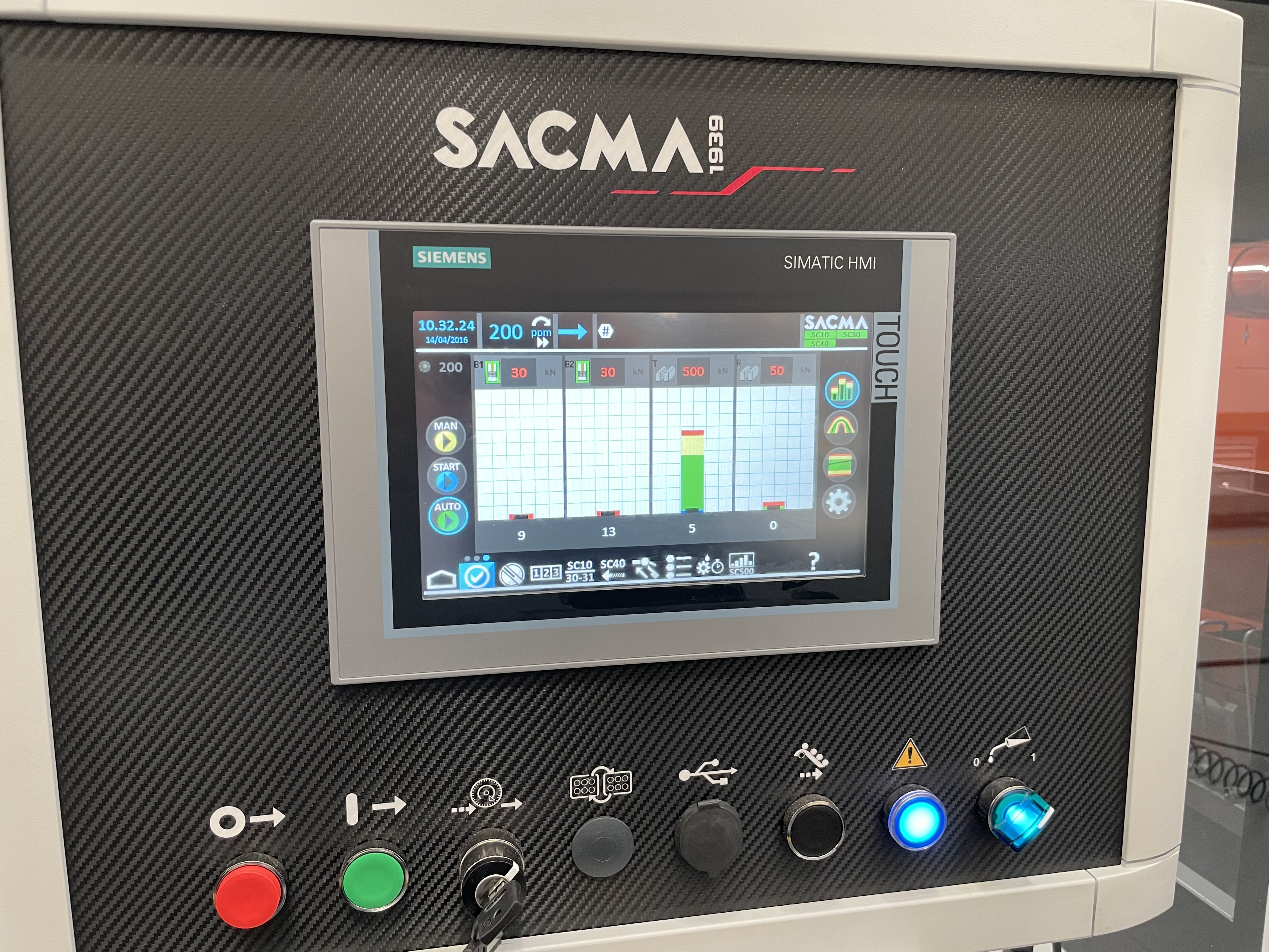 system de controle, Sacma, presses modernes, systèmes de contrôle, gestion, mécaniques, presses, SC10, lopin, SC500, déformation, charge, SC600, roulage, filet, presses combinées